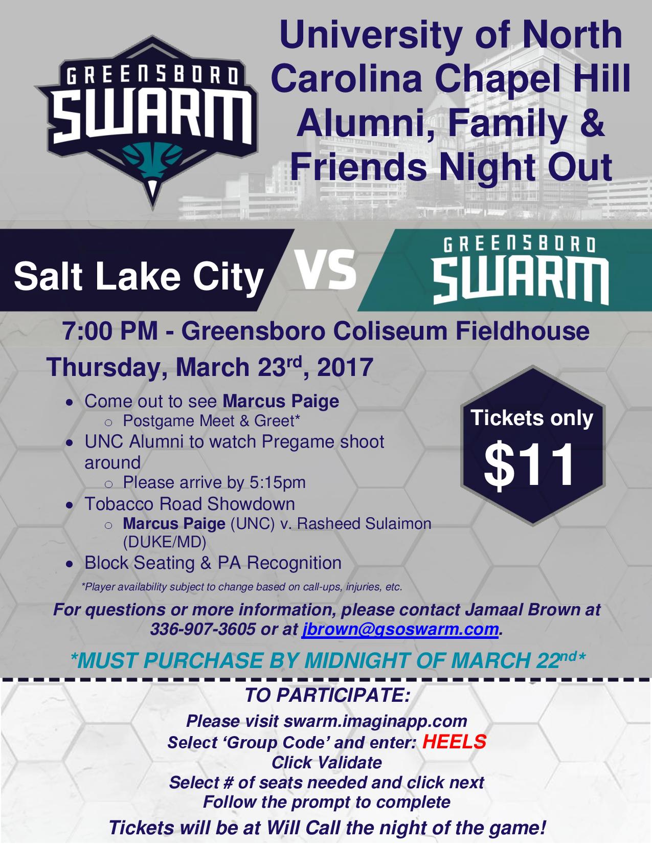 Greensboro Swarm vs. Salt Lake City Stars with Marcus Paige